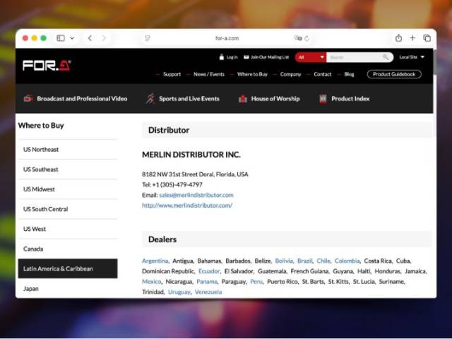Merlin Distributor es nombrado distribuidor FOR-A para Am�rica Latina