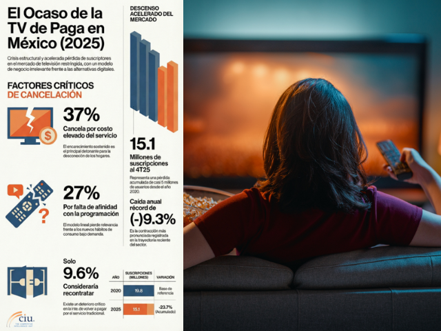 Newsline Report - Negocios - The CIU: TV de paga en M�xico registra su mayor retroceso en 2025