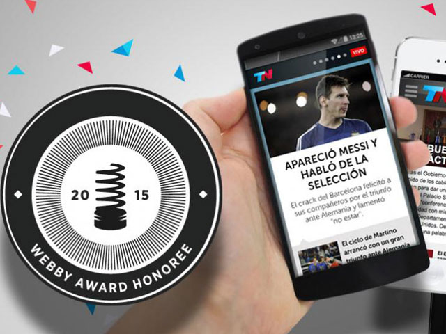 La experiencia mvil de TN fue distinguida en los Webby Awards