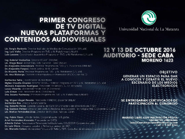 Newsline Report - Tecnologa - Primer Congreso Nacional de TV Digital, Nuevas Plataformas y Contenidos Audiovisuales